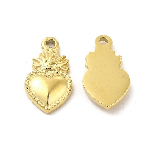 1 PENDENTIF COEUR EX VOTO ACIER INOX