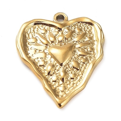 1 PENDENTIF COEUR ACIER INOX