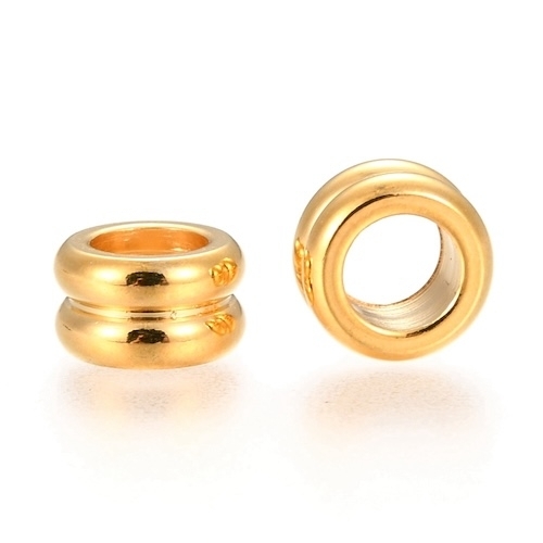 3 PERLES RAINUREES ACIER INOX
