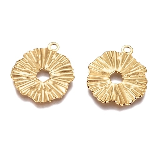 1 PENDENTIF FLEUR ACIER INOX