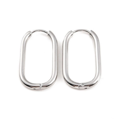 2 CREOLES OVALE ACIER INOX