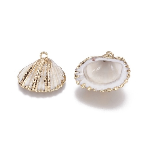 1 COQUILLAGE BLANC EMAILLE