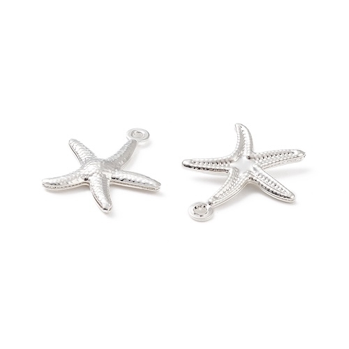 2 PENDENTIFS ETOILE DE MER ACIER INOX