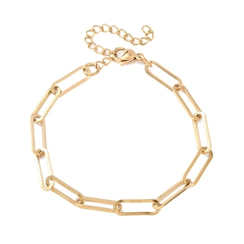 1 BRACELET CHAINE TROMBONE ACIER INOX