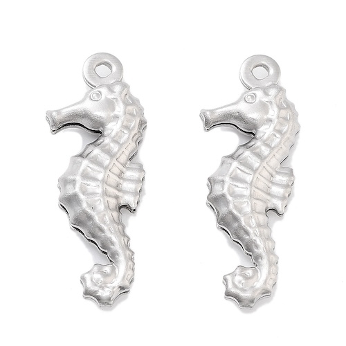 2 CHARMS HIPPOCAMPE ACIER INOX