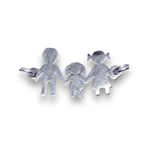 1 CHARMS CONNECTEUR FAMILLE 3 FILLE ACIER INOXYDABLE