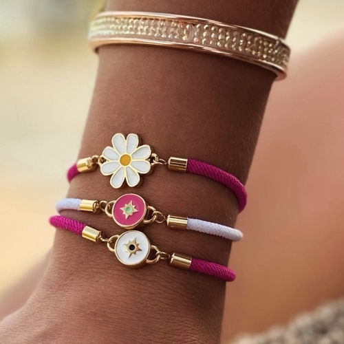 1 CHARMS CONNECTEUR FLEUR EMAILLEE