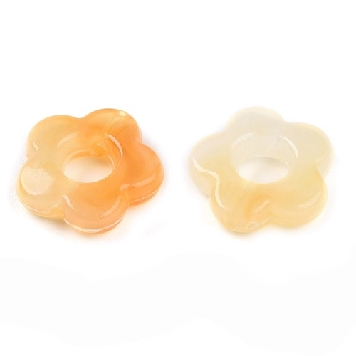 6 PERLES ACRYLIQUE FLEUR