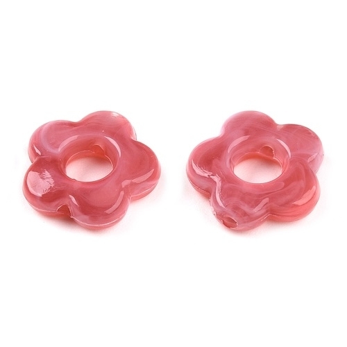 6 PERLES ACRYLIQUE FLEUR