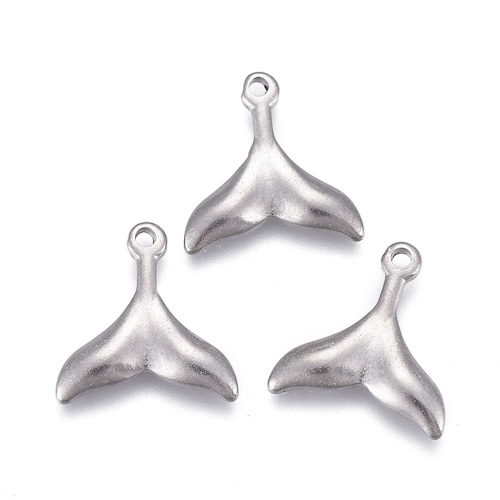 2 CHARMS QUEUE BALEINE ACIER INOX