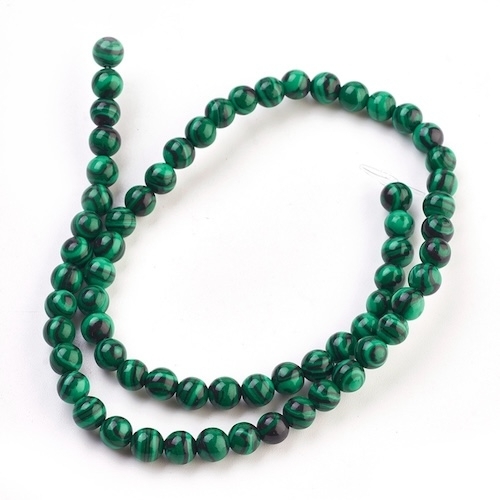 8 PERLES MALACHITE RONDE