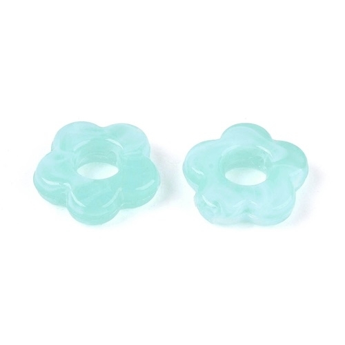 6 PERLES ACRYLIQUE FLEUR