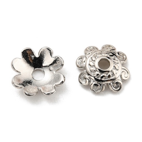 4 INTERCALAIRE CALOTTE METAL FLEUR 