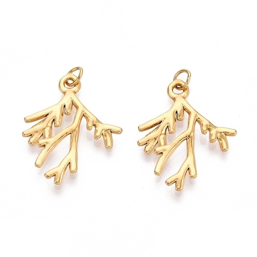 1 PENDENTIF BRANCHE DE CORAIL ACIER INOX