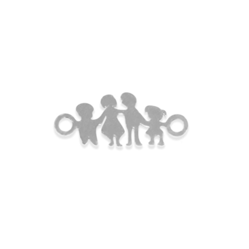 1 CHARMS CONNECTEUR FAMILLE 4 FILLE ET GARCON ACIER INOXYDABLE