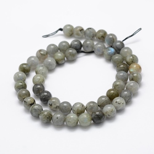 6 PERLES LABRODORITE RONDES