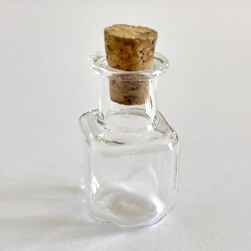 2 MINI FLACONS VERRE CARRE