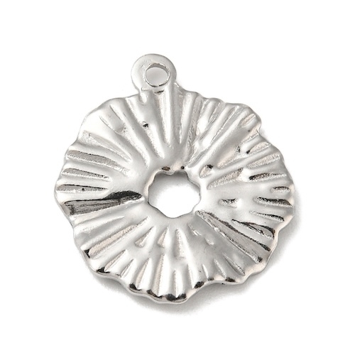 1 PENDENTIF FLEUR ACIER INOX