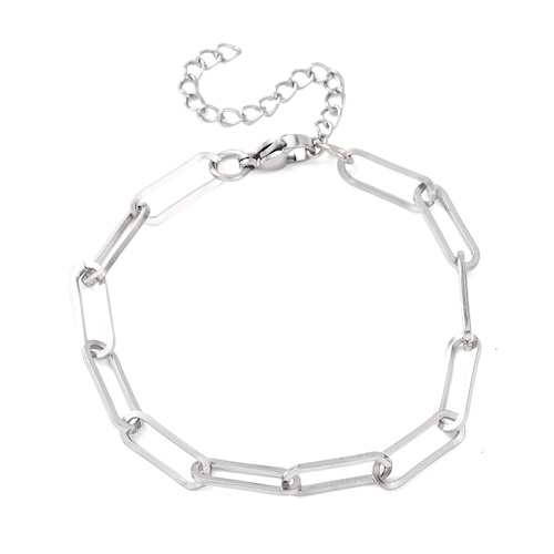 1 BRACELET CHAINE TROMBONE ACIER INOX
