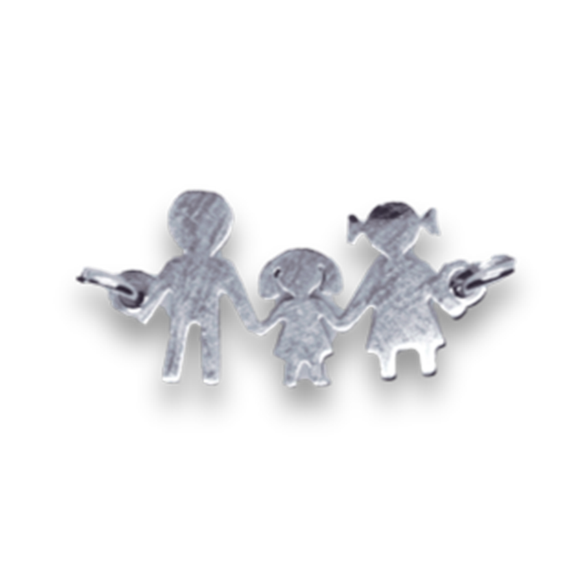 1 CHARMS CONNECTEUR FAMILLE 3 FILLE ACIER INOXYDABLE