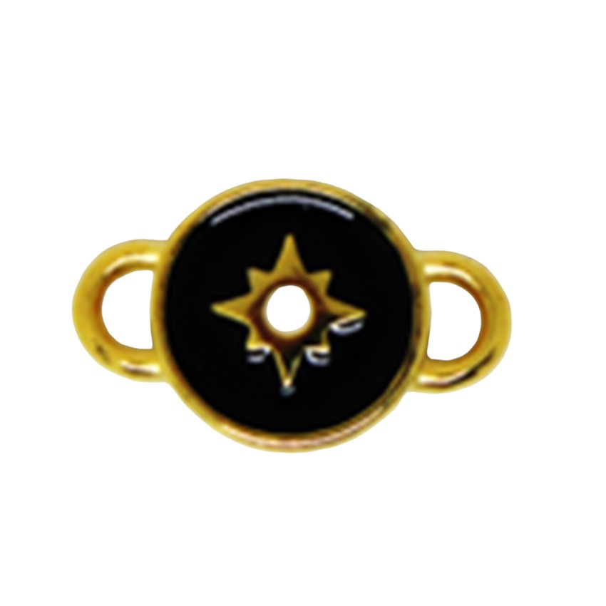 1 CHARMS CONNECTEUR ROND/ETOILE EMAILLE