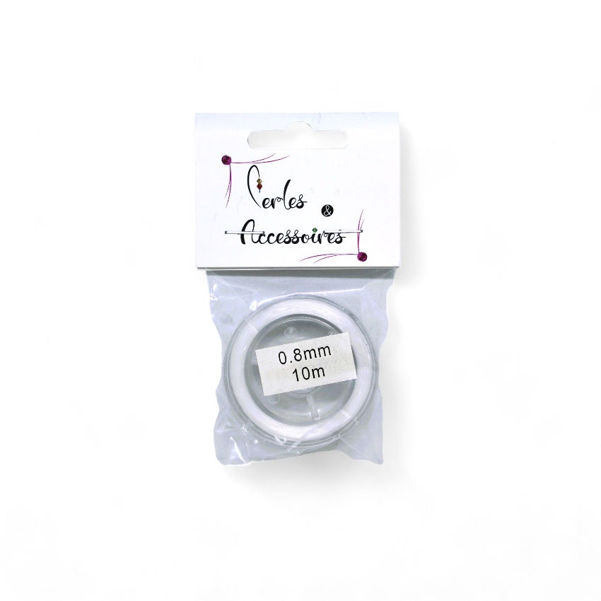 1 FIL NYLON BLANC MULTIBRIN ELASTIQUE 10 METRES