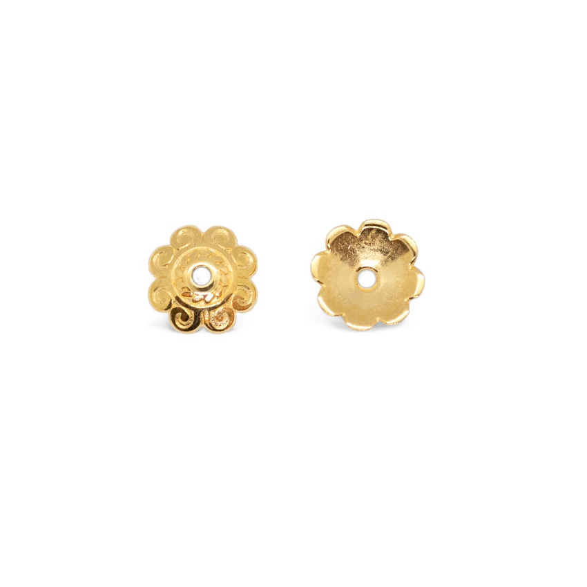 4 INTERCALAIRE CALOTTE METAL FLEUR 