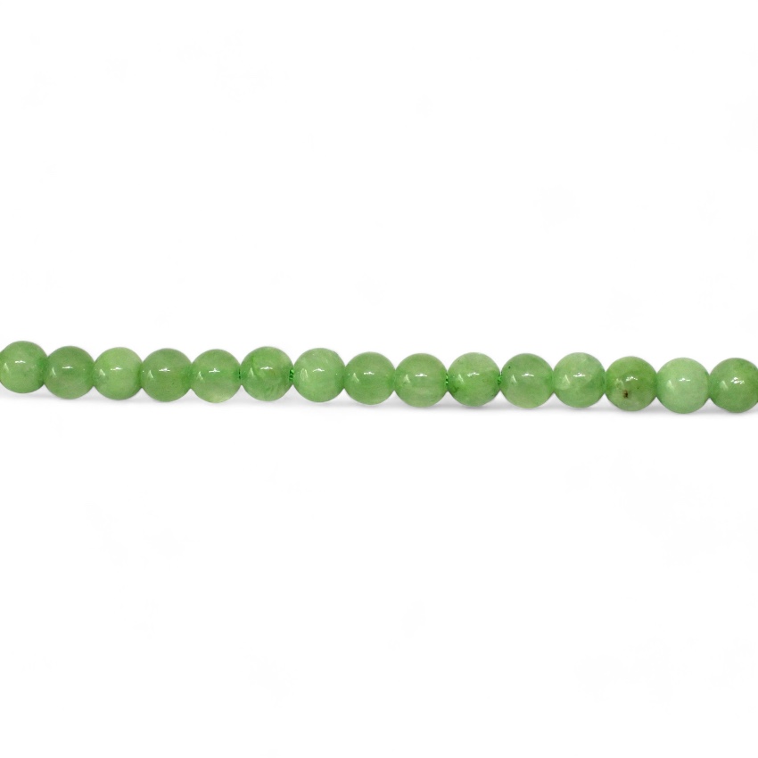 8 PERLES JADE FLOWER RONDES