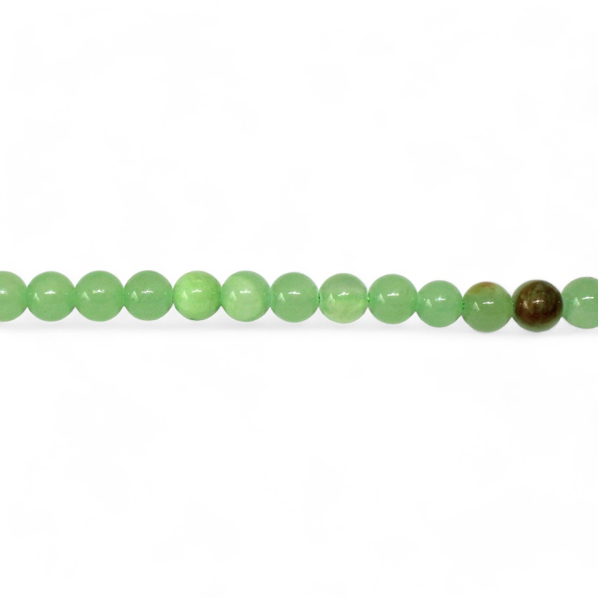 6 PERLES JADE FLOWER RONDES