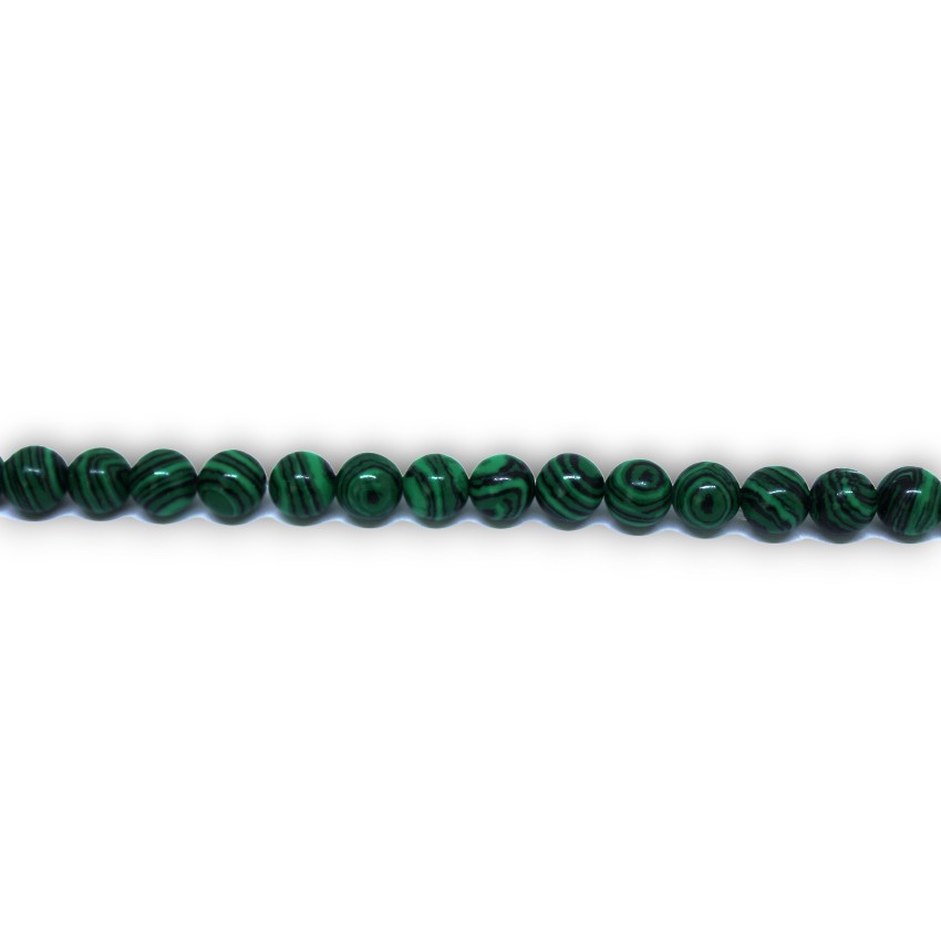 6 PERLES MALACHITE RONDE