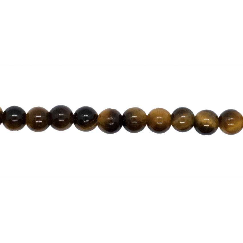 10 PERLES OEIL DE TIGRE BRILLANT RONDE