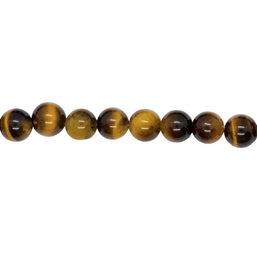 8 PERLES OEIL DE TIGRE BRILLANT RONDE