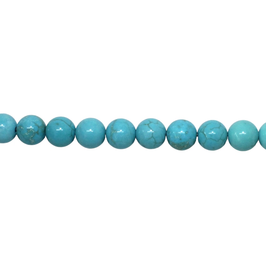 8 PERLES TURQUOISES RONDES